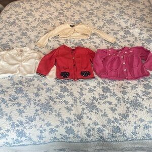 Toddler Girl Cotton Cardigan Sweaters Size 12-24 Months Bundle Gymboree Baby Gap